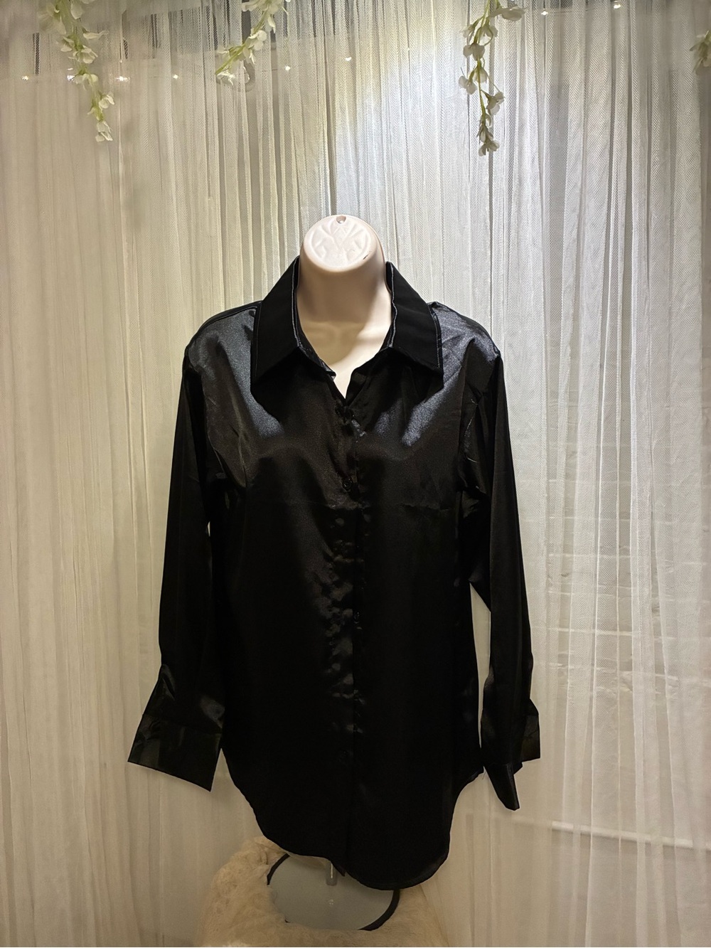 Classic Black womans Button-Up Shirt